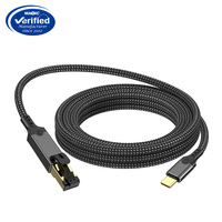 Groothandel OEM USB-C Ethernetkabel 1000 Mbps USB Type-C naar RJ45 Ethernetkabel voor tablet, laptop, desktop Gigabit netwerkkabel