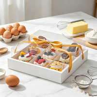 Boîte à gâteau de luxe personnalisée avec fenêtre transparente en PET, impression dégradée haute définition, emballage pour cupcakes pour mariage, anniversaire, fête