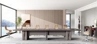 Table de conférence moderne en bois massif multifonctionnelle et durable pour le bureau, l'école, l'hôpital
