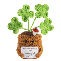Meilleures ventes : Poupée végétale en pot, ornement en crochet, cadeau, tricoté à la main en coton, motif dessin animé doux