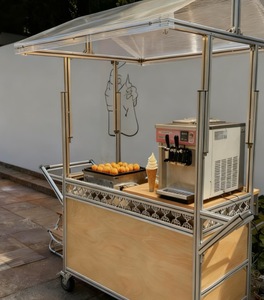 Carrito de Comida Pequeño, Quiosco Móvil con Cocina Básica para Hot Dogs, Café y Aperitivos - Product Image 3