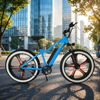 Vélo électrique à pneus larges 26*4.0, 500W, 48V, 10.5Ah, moteur sans balais au moyeu arrière, 7 vitesses, fourche amortie, cadre en aluminium