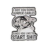 En gros, Pin's en métal émaillé à motif dessin animé, citation 'I GOT YOU SOME', badge créatif avec lettres anglaises, accessoire de vêtement