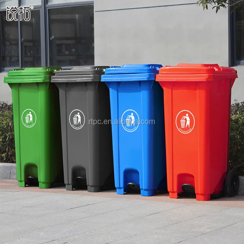 120 litros lixo plástico bin e 2 rodas lixo móvel e 32 galão lixo receptáculos