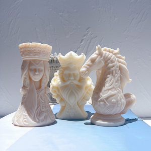 Chess King Queen Knight Rook Candle Mold Soy Wax Home Decor Chess Statue Silicone Mold <b>Resin</b> Figurine Silicone <b>Mould</b> - Product Image 3