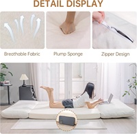 Fauteuils poufs pour adultes, canapé-lit pliant moderne en forme de L, matelas de sol avec rembourrage en mousse à mémoire de forme, housse en fausse fourrure douce et lavable