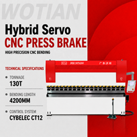 Presse plieuse CNC WE67K 130T4200MM à haute efficacité et économie d'énergie, avec contrôle de vérin stable et couronnage automatique
