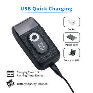 Rasoir électrique à deux lames alternatives tondeuse à cheveux pour hommes USB acier inoxydable batterie rechargeable rasoir tondeuse - Product Image 4
