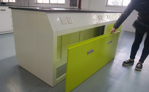 Hiện đại nội thất trường học phòng thí nghiệm hóa học bàn làm việc làm bằng kim loại bền với tủ thép - Product Image 5