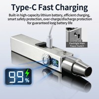 Linterna UV 365nm 4 en 1 para Identificación de Jade con Pantalla Digital de Potencia, Probador de Joyas de Acero Inoxidable, USB, IP65, Ámbar, Esmeralda