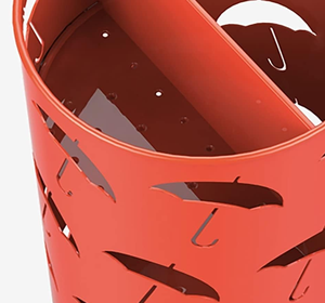 Portachiavi Moderno in Ferro <span class=keywords><strong>Arancione</strong></span> con Tracolla, Portafoto e <span class=keywords><strong>Portaombrelli</strong></span> con Serratura per Ingresso Casa - Product Image 3