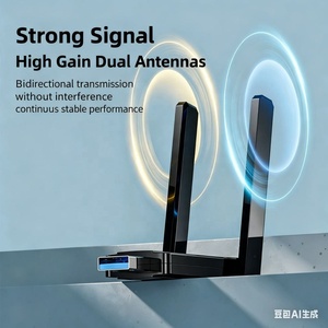 อะแดปเตอร์ USB3.0 ภายนอกแบบ Dual Band WiFi + BT 2.4G 5GHz การ์ดไร้สายสำหรับพีซี 1300Mbps พร้อมไดรเวอร์ในตัว - Product Image 4