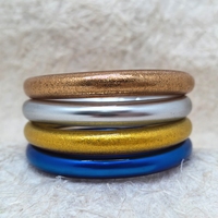 Bracelets en silicone épais remplis de paillettes épaisses de 10mm pour filles