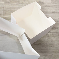 Boîte à gâteau carrée prête à l'emploi en carton blanc avec fenêtre transparente, impression offset, emballage pour aliments pour bébés, gelée, pain, pâtisserie, boulangerie