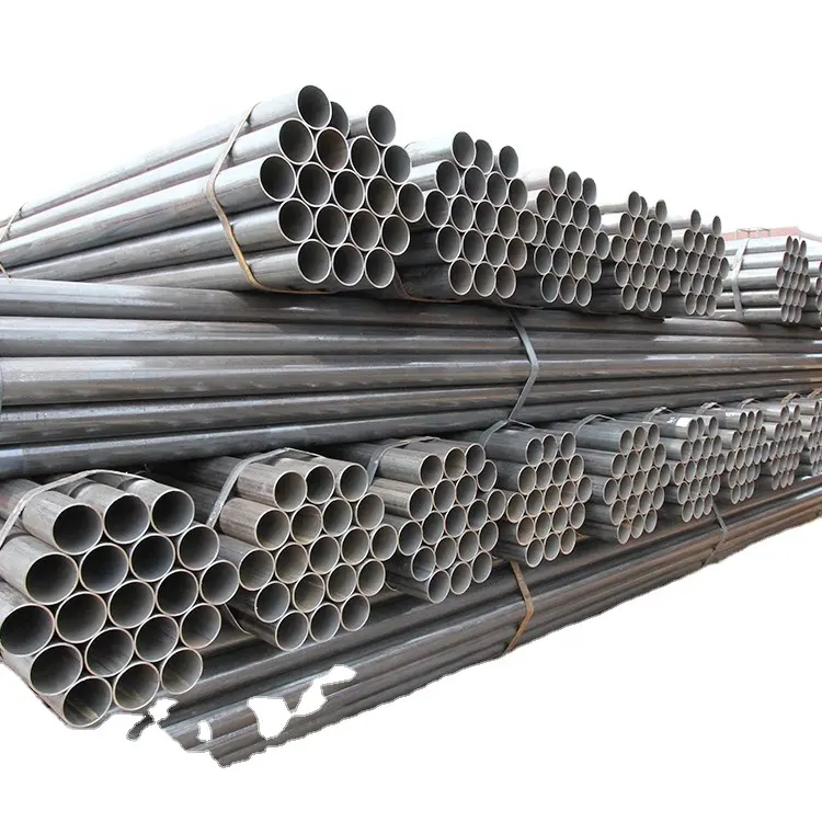 Venta caliente Erw MS 3 pulgadas tubería de hierro negro ASTM A53 tubería de acero al carbono para Material de construcción
