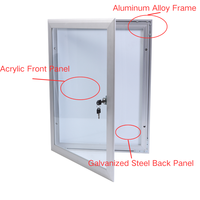 Papan Pengumuman Dinding yang Dapat Dikunci dengan Kunci, Tersedia dalam Ukuran A4 A3 A2 A1 A0, Bingkai Aluminium, Panel Depan Akrilik