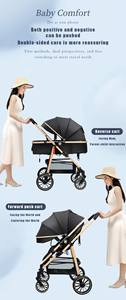 <span class=keywords><strong>Poussette</strong></span> bébé pliable à 4 roues, cadre métallique, grande taille, paysage élevé, personnalisable, avec fonction assis-decoucillé pour enfants de 0 à 4 ans - Product Image 6