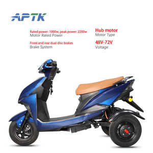 Moto électrique à trois roues, amortisseur avant 27GG et amortisseur arrière 24G, moteur à différentiel central, prix CKD, scooter, moto - Product Image 2