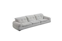 Canapé-lit Chesterfield moderne deux places en tissu, sans dossier, avec mousse réglable et accoudoirs carrés pour se détendre dans le salon