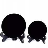 Miroir rond en obsidienne naturelle, décoration pour la maison, le bureau, le salon, la chambre à coucher, le balcon