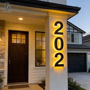 Simba <strong>Sign</strong> Wholesale High Quality 3D LED House Address Number Signs Backlit Metal Acrylic Halo Lit Street <strong>Sign</strong> Numbers Letters - Product Image 4