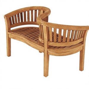 Banc de jardin moderne, durable, imperméable, avec coussin, en teck massif - Product Image 2