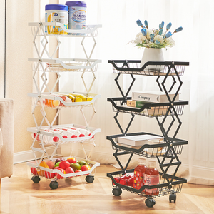 Cesta de <span class=keywords><strong>fruta</strong></span> de cocina de varios niveles, <span class=keywords><strong>carrito</strong></span> de almacenamiento plegable de frutas y verduras, cesta de <span class=keywords><strong>fruta</strong></span> de alambre de Metal con <span class=keywords><strong>carrito</strong></span> - Product Image 5