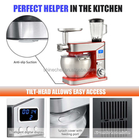 Robot culinaire électrique 5-en-1 en acier inoxydable 2000W, 10L, avec moulin, contrôle facile, pour usage domestique, certifié FDA CE ETL