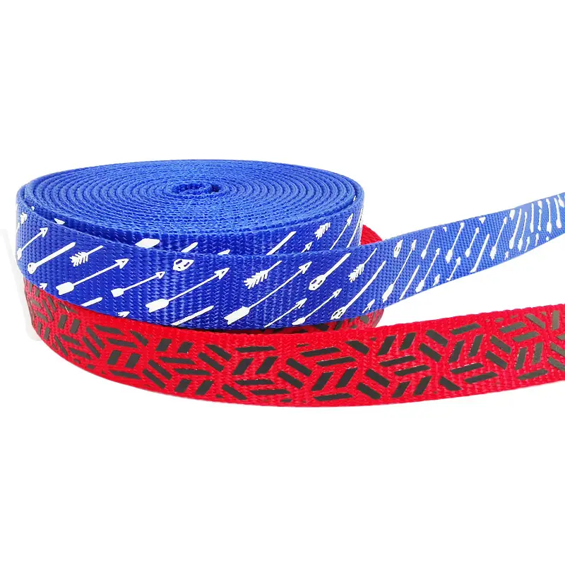Hot sale Dog Collar Adjustable Nylon Pet Collar and leash sustainable nylon flat webbing print safety belt strap