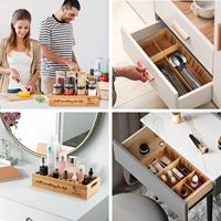 Maison Cuisine Comptoir Armoire Tiroir De Rangement Organisateur Boîte Réglable Bambou Bois Épice Rack
