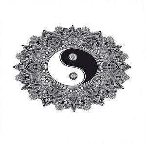 Nouvelle Tapisserie Murale Tricotée LAXMANS Yin Yang en Coton Imprimé Multicolore 75x110cm en Gros, Provenant d'Inde - Product Image 1