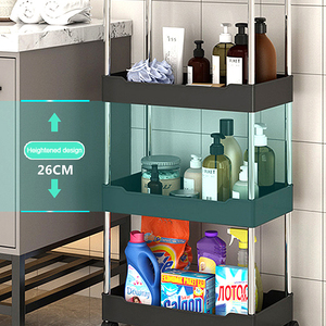 Estante de plástico PP multicapa para ahorro de espacio, estantería de grietas para baño, soporte extraíble, estante de almacenamiento estrecho para cocina, organizador de cocina - Product Image 4