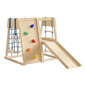 Solid Wood Children's Climbing Frame Indoor Home Small Family Paradise Wood Kid Climbing Frame