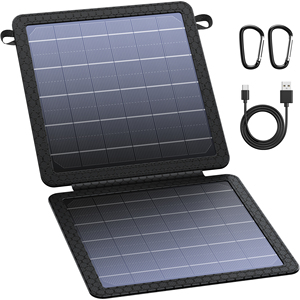 Chargeur solaire portable 10W (5V/2A Max) Panneau pliable de 7,5 pouces Efficacité de 22-24% Sorties USB-C/USB-A Étanche IPX4 Extérieur - Product Image 1