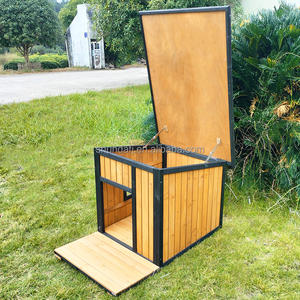 SDD031 Niche pour chien en bois <span class=keywords><strong>avec</strong></span> toit plat, <span class=keywords><strong>chenil</strong></span> extérieur pour chiens, résistant aux intempéries, <span class=keywords><strong>abri</strong></span> élégant pour animaux <span class=keywords><strong>de</strong></span> compagnie <span class=keywords><strong>de</strong></span> <span class=keywords><strong>jardin</strong></span>, structure robuste - Product Image 4