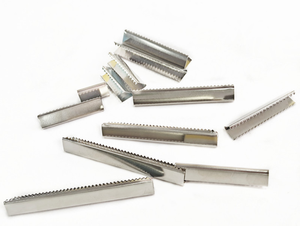 Ribbon Crimp End Cord Folding Claw Rope Belt End Clips Custom Carved Logo Metal <strong>Stopper</strong> 30% Deposit 7-15 Days Acceptd Carton - Product Image 5