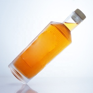 Vente en gros d'étiquette personnalisable bouteille en verre de 500ml 700ml 750ml Gin Whisky Rhum Tequila Vodka bouteille en verre avec liège - Product Image 5
