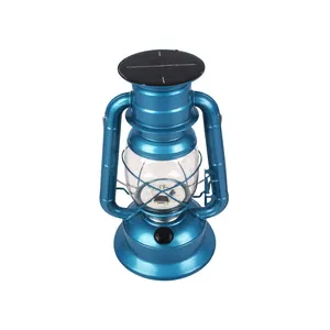 Bargain Sale blue solar energy led lantern with carabiner flame retro garden outdoor camping light led flame lamp