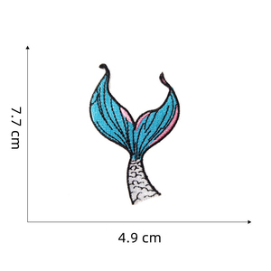 Parche autoadhesivo bordado de dibujos animados de cola de sirena Parche de Vida Marina - Product Image 6