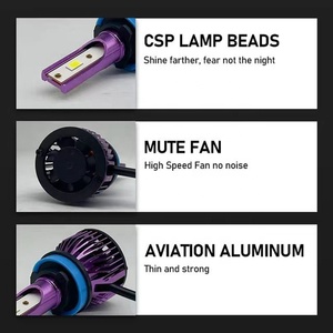 Faro a led h4 di alta qualità v6 <span class=keywords><strong>f2</strong></span> luce a led per auto 12V 48W 9005 H4 H7 fari a led per auto per auto - Product Image 2