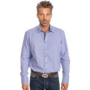 Best Quality 100% CottonTraditional German Trachten Shirt Long Sleeves For Men <b>Oktoberfest</b> Bavarian Style Quick Dry - Product Image 1