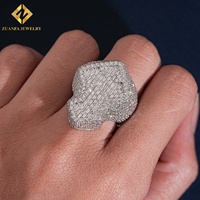 Bague signet croix pour homme, style Hip Hop, sertie de diamants de laboratoire (baguette et ronds), bijoux fins