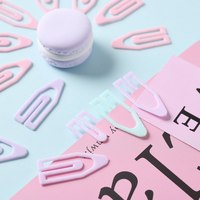 Clips de bureau en plastique personnalisés avec logo, couleur macaron, grands et petits, design créatif en forme de bateau, pour organisation de bureau, marque