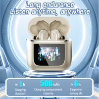 Earbud Nirkabel ANC In-Ear Peredam Kebisingan, Headphone TWS Aktif Layar LED Warna Sentuh, Headset Daya Tahan Baterai Lama.