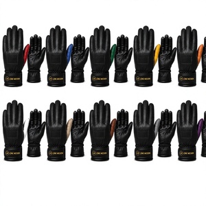 Leather <b>Gloves</b> Wrist Length Plain Style Unlined Black with Colorful Palm Outdoor Winter Use Unisex Leather <b>Gloves</b> 2026 Stylish. - Product Image 6