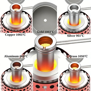 Fourneau de fusion de métaux en acier inoxydable de petite taille, haute température, 220V, capacité 1-3kg, pour or, argent, cuivre, aluminium - Product Image 5