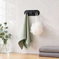 Organisateur de salle de bain multifonctionnel de haute qualité à 3 crochets, vente en gros, économiseur d'espace, crochet mural auto-adhésif