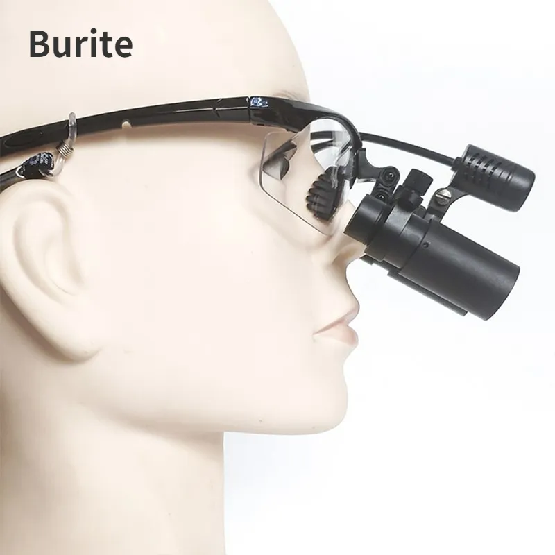 Burite 5.0X Prism Dental Loupes With LED Headlight 5X Surgical Loupes