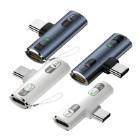 Adaptateur double USB-C femelle vers Type-C mâle en alliage d'aluminium PD100W 2-en-1, convertisseur d'extension de transfert sonore Hi-Fi rapide 10 Gbit/s
