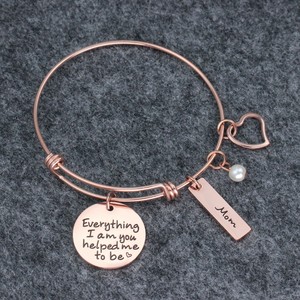 Loftily joyería regalos todo lo que soy <span class=keywords><strong>te</strong></span> me ayudó a ser grabado de la barra accesorios de moda pulsera para madre día - Product Image 4
